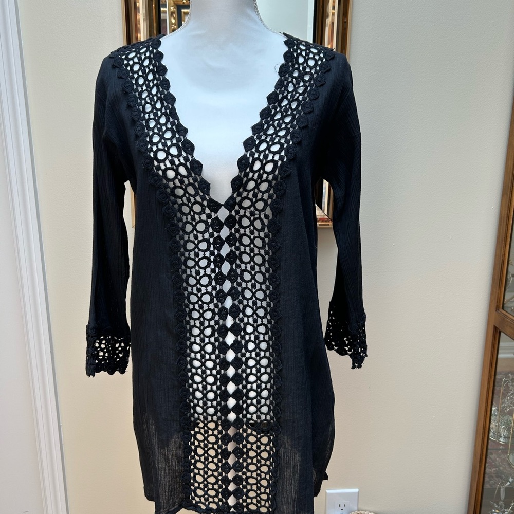 Raviya Black V-Neck Cover-Up